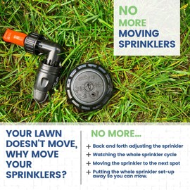 Quick-Snap In-Ground 5-Inch Pop-Up Adjustable Sprinkler 2-Pack With Quick Hose Connectors And Splitter, QSK-742