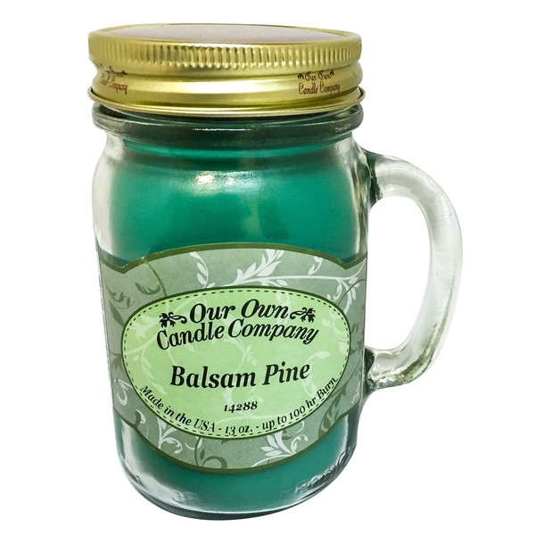 Our Own Candle Company Balsam Pine Scented 13 Ounce Mason Jar Candle