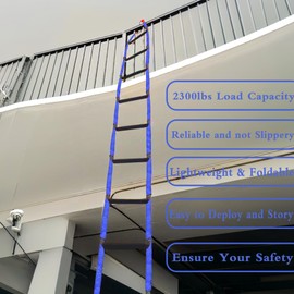Emergency Fire Escape Ladder 16 Feet Portable Safety Rope Ladder Emergency Escape Ladders for 2-3 Story Homes for Windows, Balconies, and Sailboats, Kayaks, Etc