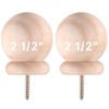Maasechs 2 Pack 2.5" Round Wood Ball Curtain Rod Finial