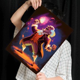 Nacnic George Washington Poster in Full Colour Portrait Style. Cartoon Illustrations of Famous People in History. Interior Design and Decoration. Size A3.