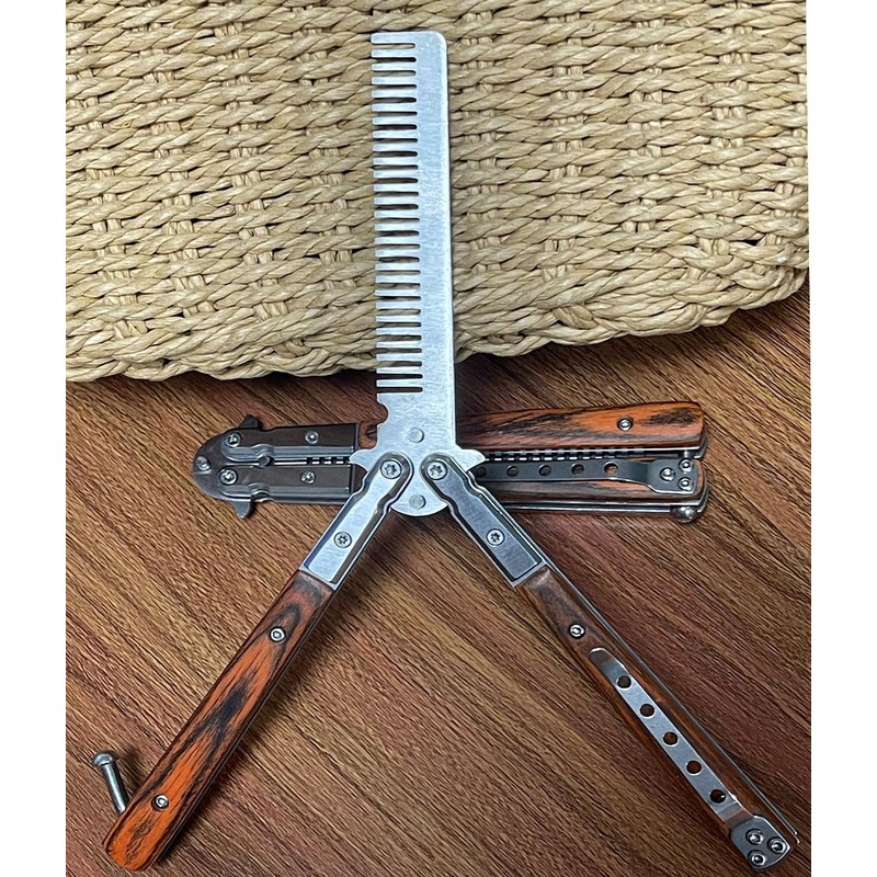 1 Pcs Metal Stainless Steel Durable Folding Butterfly Comb Gift