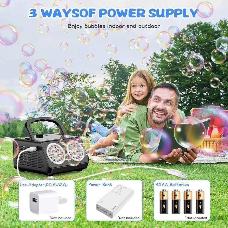 Automatic Bubble Machine Upgrade Bubble Blower with 2 Fans, 20000+