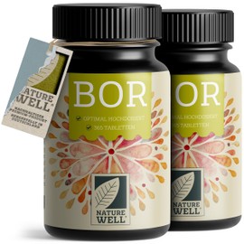 Boron tablets 2 x 365 with 3 mg boron made of high-quality borax (sodium borate) - optimally high dose - free from unwanted additives - laboratory tested with certificate - 100% vegan