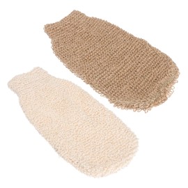 Beaupretty 2piezas Guantes Exfoliantes De Jute Para Baño Para Eliminar Células Muertas y Limpiar y Ecológico Perfectos Cuidado Del Cuerpo