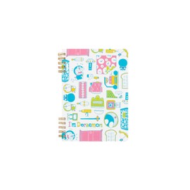 Nakabayashi Idolaemon Logical W Ring Notebook, B6/Graph 0.2 inch (5 mm) Ruled, 60 Sheets, White: Textile NW-B612DR-W