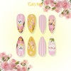 Easter Press on Nails Bunny Medium Almond Fake Nails with