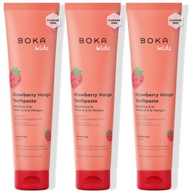 Boka Fluoride Free Toothpaste Nano Hydroxyapatite Toothpaste - Strawberry Mango Flavor, 4 oz 3Pk US Manufactured