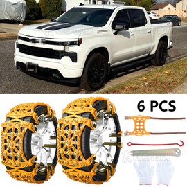 KEEPDSGN 6PCS Car Truck Wheel Tire Snow Emergency Anti-skid Chains For Chevy Silverado