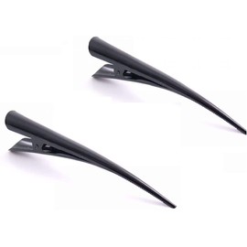 Mytoptrendz® Girls Women Black Alligator Beak Hair Clip with Teeth Long Metal Concord Clip, Pack of 2 pcs