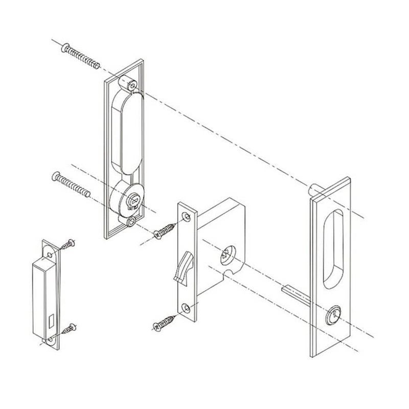 CCJH Sliding Barn Door Locks Invisible Door Handle Locks with