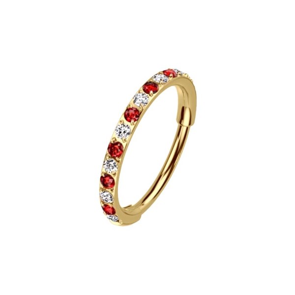 Titanium Christmas Micro Gem Hinged Nose Hoops | 20g -