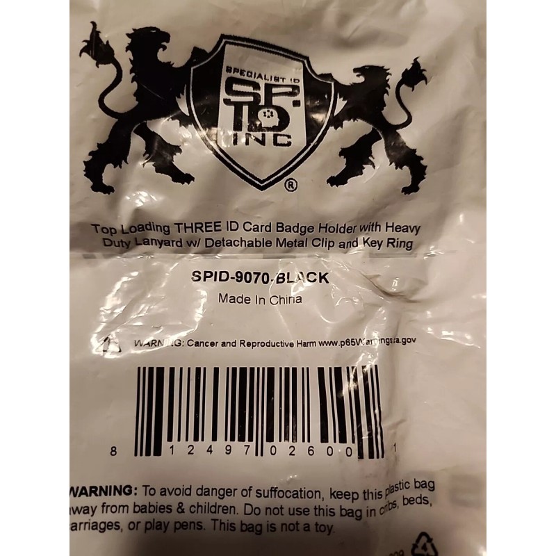 Specialist ID THREE Card Heavy Duty Plastic Badge Holder with