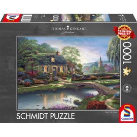 Schmidt Spiele 59775 Thomas Kinkade Stoney Creek Cottage Jigsaw Puzzle 1000-Piece Multi-Coloured