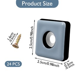 24 Pcs Furniture Glides, Teflon Furniture Sliders, Furniture Sliders for Carpet, Square Furniture Glides with Screws, Easy Gliders Moving Pads for Carpet, Tiled, Hardwood Floor (25x25mm)