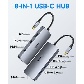 Selore&S-Global USB C Docking Station Dual Monitor, Selore Docking Station 3 Monitors Triple 4K Display with 2 HDMI, DisplayPort, 1 Gbps Ethernet, 100W PD Charging, USB 3.0 Ports Adapter for Dell, HP, Lenovo,etc