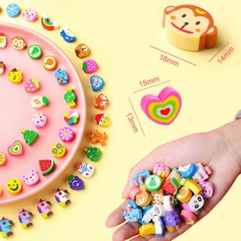 Eraser Set of 150 for Children, Mini Eraser with Pattern Fun Eraser with Inlay for School Home, Office Erasers School Supplies Stationery Eraser for Gifts for Students