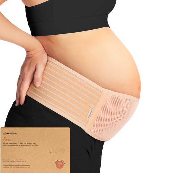 KeaBabies Maternity Belly Band for Pregnancy - Soft & Breathable Pregnancy Belly Support Belt - Pelvic Support Bands - Tummy Band Sling for Pants (Classic Ivory, M/L)