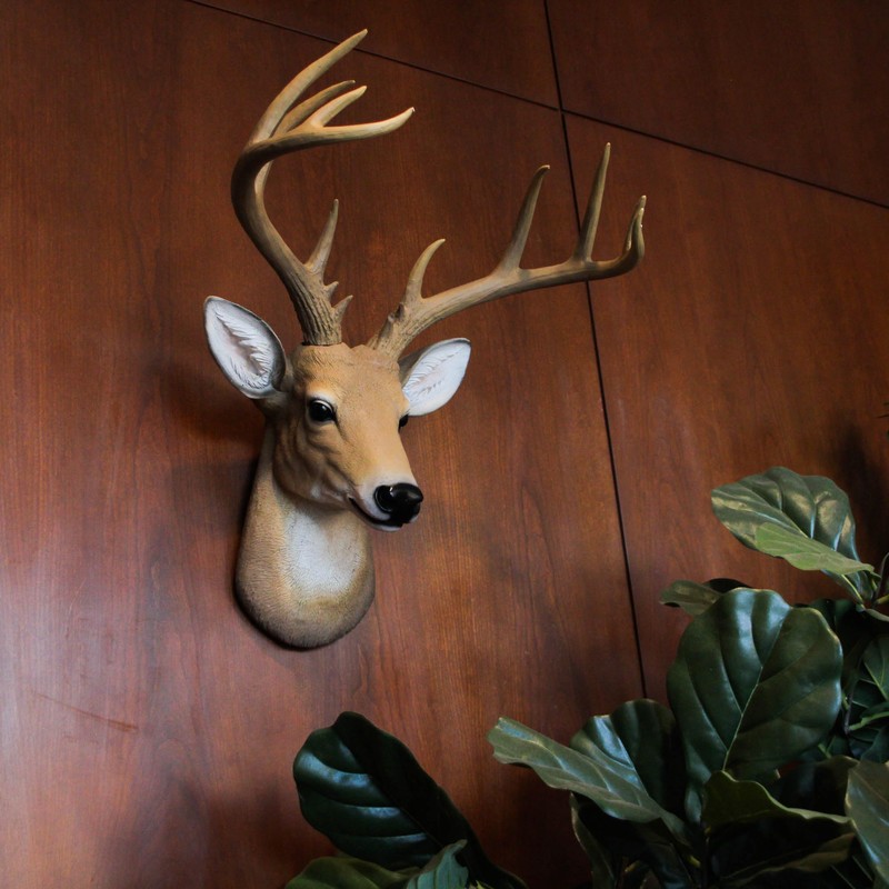 Zeckos 12 Point Buck Deer Head Bust Resin Wall Sculpture