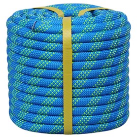 Double Braided Arborist Rope - 1/2 Inch x 200 Feet Polyester High Strength Climbing Rope for Tree Work, Halyard, Sailing (Blue/Green)