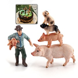 LC JoyCre Figuras realistas de 6 Piezas de Pollos granjeros de Granja de Animales de Granja de gallina, gallina