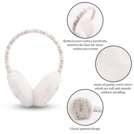 Pesaat Ear warmers children girls fluffy ear muffs boys warm ear muffs winter, White