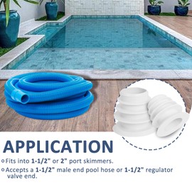 Gekufa Pool Cleaner Skimmer Cone Adapter Compatible with Zodiac Baracuda Valve Cuff W70263 W63900, Pentair Kreepy Krauly K121110 1-1/2" & 2" Hose Cone (2 Pack)