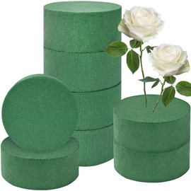 8 PCS Round Floral Foam,Green Wet Dry Flower Foam,Florist Plant Foam Block for Wedding,Artificial Aisle Flowers,Party Decoration,Fresh Flowers Arrangements