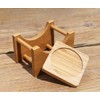 TAKEMI TM-CT6 Coasters with Storage Case, Natural Material, Set of