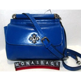 Patricia Nash Sky Blue Leather Noelle Top Handle Crossbody Satchel Bag NWT $199