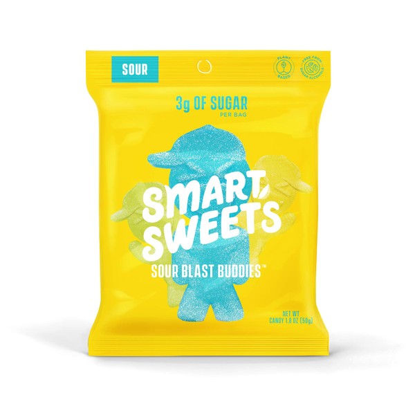 SmartSweets Sour Blast Buddies 1.8 Ounce (Pack of 12), Candy With Low-Sugar (3g) & Low Calorie (80)- Free of Sugar Alcohols & No Artificial Sweeteners, Sweetened With Stevia