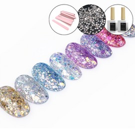 Diesel Aurora Queen Fiesta Glitter Gel 8-piece set + 2 Diesel top gels / 디젤 오로라퀸 피에스타 글리터젤 8종 세트+디젤탑젤2개
