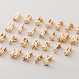 FSSTUD 52 Pcs A to Z Alphabet Charms Slide Alphabet Letter Charms Alloy Letter Pendants Letter Shaped Charm Beads Letter Dangle Charms Metal Slider Charms for DIY Wristband Choker