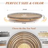 24" Lazy Susan Oak Wood Turntable Organizer for Cabinet, Farmhouse