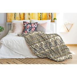 UltraSoft Plush Fleece Blanket – Oriental – 100x70 cm, 525 g/sqm – XXL Premium Quality Patterned Sofa Throw Made of Skin-Friendly Super Soft Fleece – Unbeatably Soft and Cozy