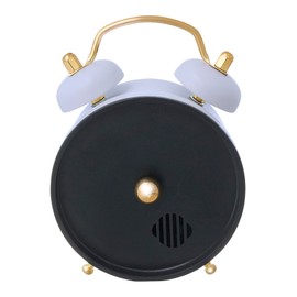 CREPHA IAC-5668-LBL Table Clock, Analog, Small, Diameter, 2.2 inches (5.5 cm), Electronic Sound, Alarm, Small, Cute, Tabletop, Interior, Antique Style, Classic Mini Twin Velcro Lock, Blue