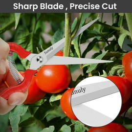 Sunuly Extra Long Pruning Shears, Gardening Hand Pruners with Stainless Steel Blades, Garden scissors for Arranging Flowers, Trimming Plants, Harvesting Herbs, Fruits or Vegetables, 9.5IN