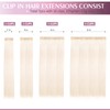 Fimislosion Real Hair Extensions Clip in Human Hair, Seamless Clip