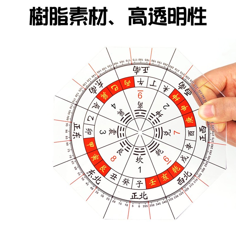 nalaina azimuth protractor, 5.9 inches (15 cm), total circle protractor,