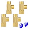 Breezliy Brass Angle Stop Add-A-Tee Valve,3/8-Inch Compression Inlet X 3/8-Inch