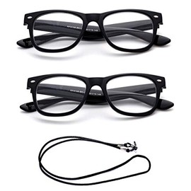 Newbee Fashion - Value Pack, Simple Clear Stylish Horned Rim Reading Glasses with Magnification Comfortable Design