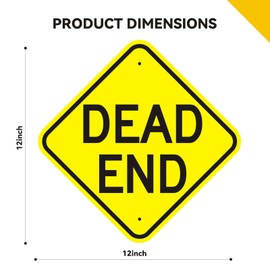 Dead End Sign, Warning Sign, Engineering Grade Reflective Material Aluminum Sign, UV and Weatherproof