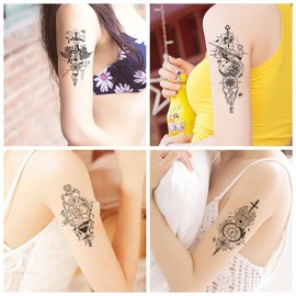 2 x Temporary Guitar Tattoo Musician Tattoo Electric Guitar Tattoo Rocker Tattoo Skull Tattoo T214x2