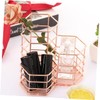 KICHOUSE Desk Pencil Pen Holder in Rose Gold Stationery Organizer