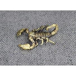 Brass Scorpion Forward Curved Tail Zodiac Figurine Handmade Spiritual Animal Ornament Sculpture Home Decoration Art Miniature