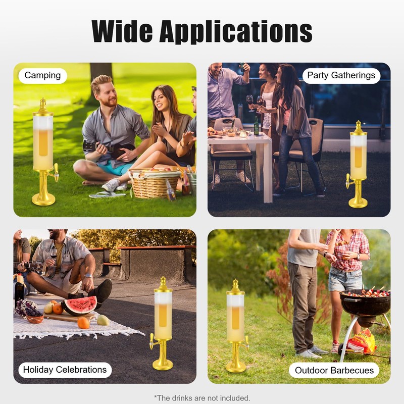 BEACCOSS 3L Capacity Beer Tower Beverage Dispenser - Ideal for