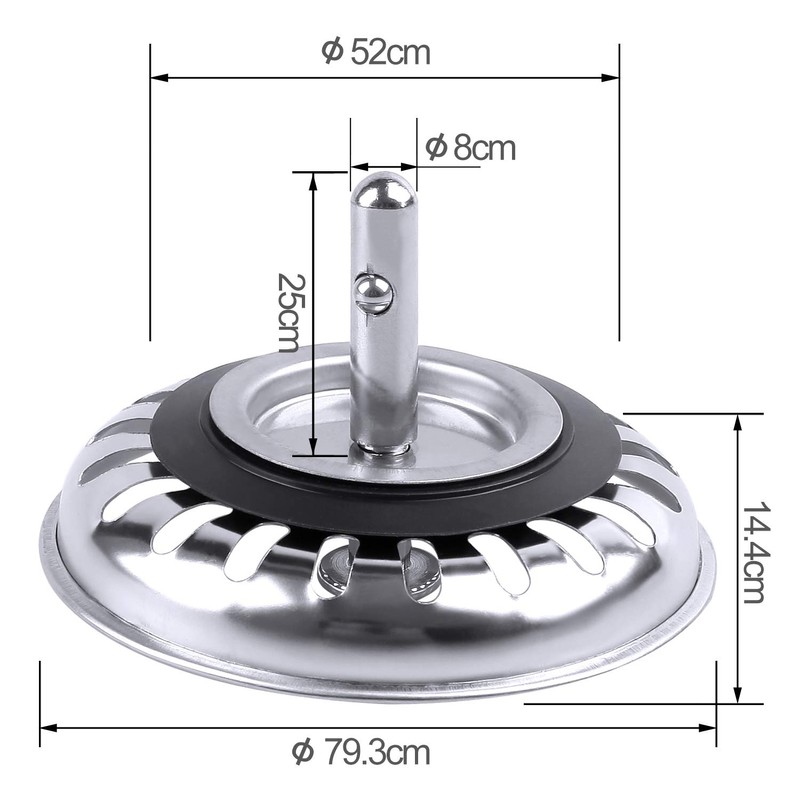 Kitchen Sink Strainer Plug, 2pcs Stainless Sink Strainer Plug, Standard