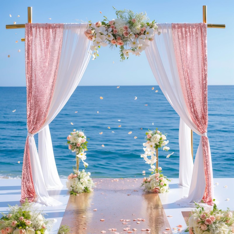Wedding Arch Draping Fabric, 1 Panel 28" x19ft White Wedding