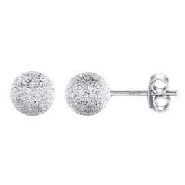 Womens Stud Earrings 925 Sterling Silver Jewelry Minimalist Ladies Round Disco Ball Earrings