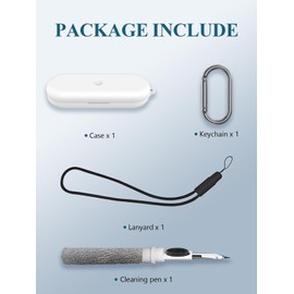 Case for Nothing Ear (Open) Open-Ear Headphones 2024, Soft Silicone Protective Portable Scratch Shock Resistant Shell with Cleaner Kit & Carabiner & Lanyard，White